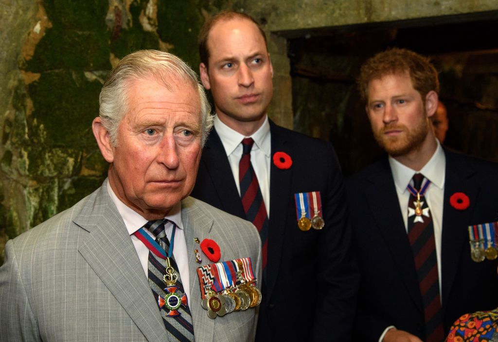 King Charles with his sons - William and Harry