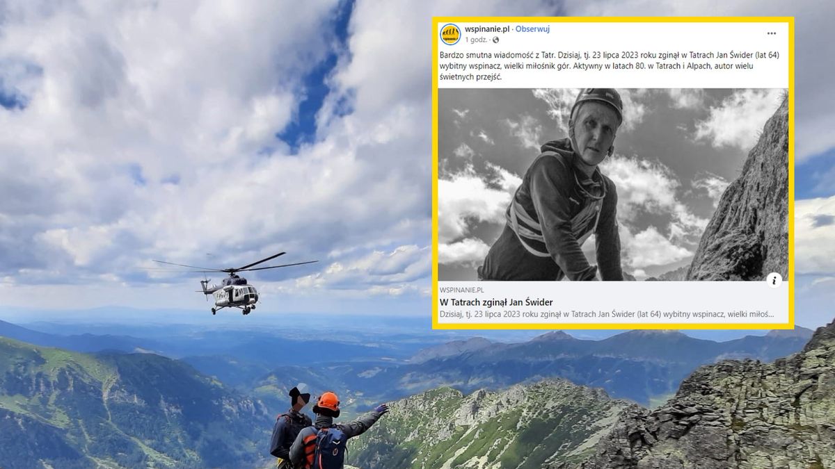 Jan Świder zginął w słowackich Tatrach 