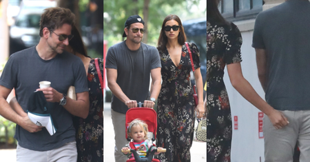 Irina Shayk podszczypuje w pupę Bradleya Coopera na spacerze z córką