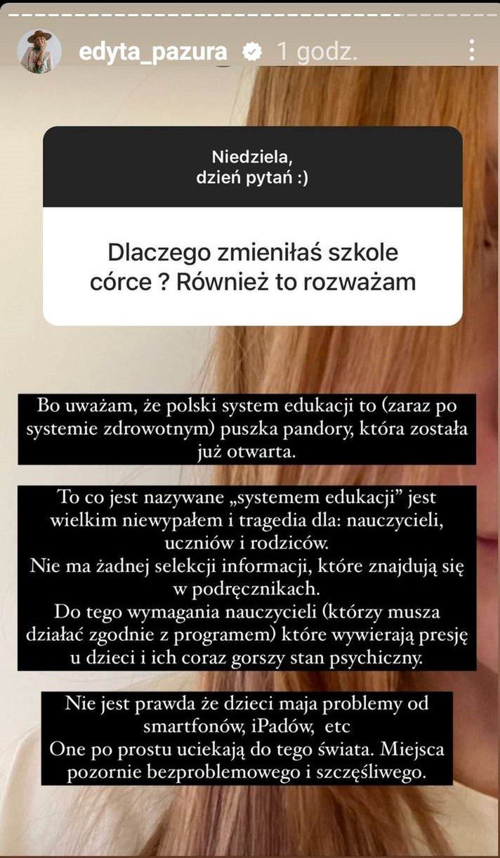 Edyta Pazura pomstuje na polski system edukacji