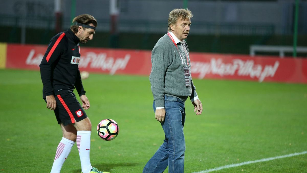 Zbigniew Boniek (P) i Robert Lewandowski (L)