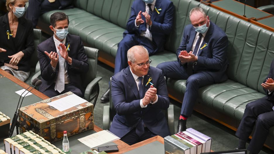 Australijscy parlamentarzyści zareagowali z wielką empatią na przemówienie ukraińskiego prezydenta Wołodymyra Zełenskiego, fotMartin Ollman