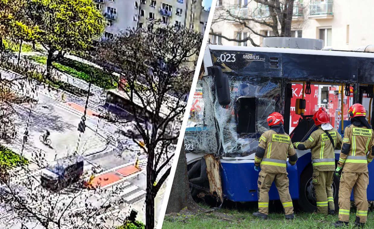 Tak wyglądał wypadek autobusu w Krakowie. Jest nagranie