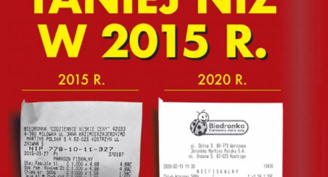 „Taniej niż w 2015 roku” - Biedronka w promocji odpowiada na tekst „GW” o drożyźnie za kadencji Andrzeja Dudy