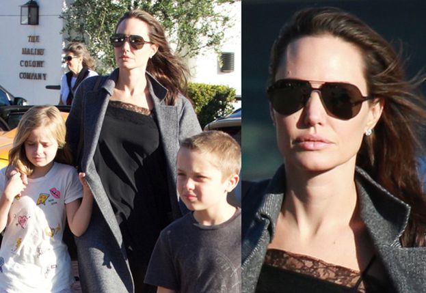 Angelina Jolie z dziećmi w Malibu. Waży 34 kilogramy? (ZDJĘCIA)