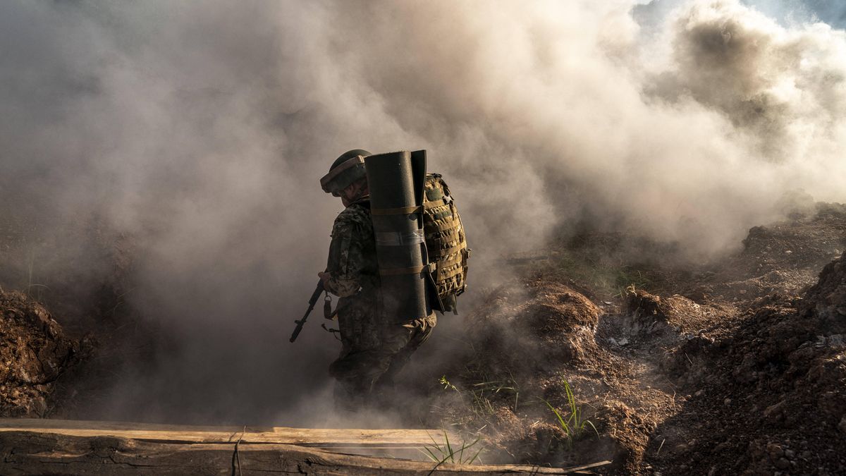 Military training of Ukrainian Army's 22nd Infantry Brigade in Donetsk
DONETSK OBLAST, UKRAINE - JUNE 08: Ukrainian soldiers of the 22nd Infantry Brigade are seen in tactical trench training with real explosions at the direction of the Chasiv Yar, Donetsk Oblast in Ukraine, June 08, 2024. Jose Colon / Anadolu/ABACAPRESS.COM 
Dostawca: PAP/Abaca
AA/ABACA
2024, 22nd Infantry Brigade, 22RD, 8, brigade, Chasiv Yar, Donetsk, Donetsk Oblast, Infantry, June, military training, Oblast, real explosions, Russian, soldiers, tactical, tactical trench training, training, Ukraine, Ukrainian army, Ukrainian Army's 22nd Infantry Brigade, Ukrainian soldiers, war