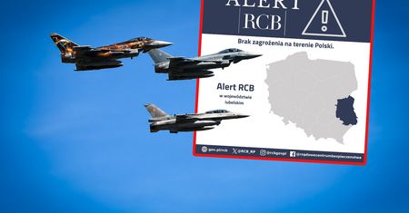 Alert RCB dla woj. lubelskiego odwołany. Wcześniej poderwano myśliwce