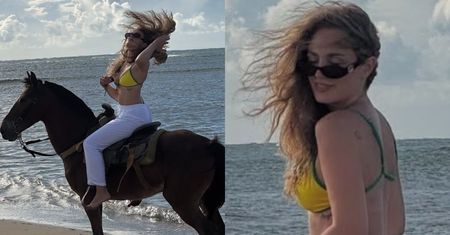 Wiktoria Gąsiewska w bikini i na koniu ZDENERWOWAŁA internautów: "Promowanie takiej rozrywki to KATASTROFA" (FOTO)