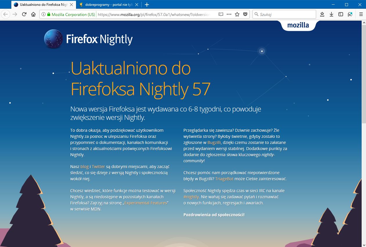 Firefox 57 Nightly jest już dostępny do pobrania