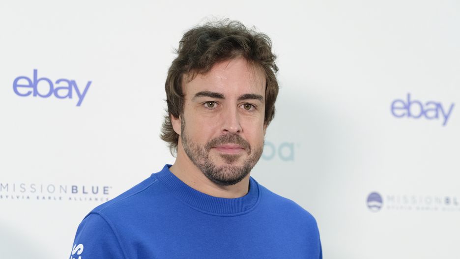 Spanish driver Fernando Alonso, two-times World F-1 Champion, poses for the photographers as he presents the project 'Mission Blue x Kimoa' at eBay headquarters in Madrid, Spain, 21 October 2019. According to the official website, Mission Blue inspires action to explore and protect the ocean. Led by legendary oceanographer Dr. Sylvia Earle, Mission Blue is uniting a global coalition to inspire an upwelling of public awareness, access and support for a worldwide network of marine protected areas. (Photo by Oscar Gonzalez/NurPhoto via Getty Images)