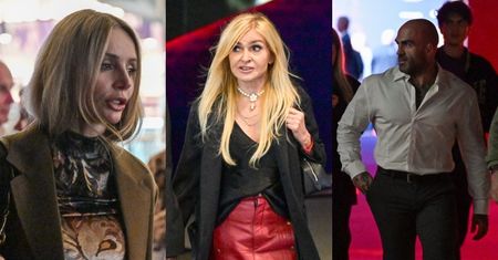 Kulisy premiery "Kulej. Dwie strony medalu": zagadane Agnieszka Woźniak-Starak i Monika Olejnik. Akop Szostak ominął ściankę...