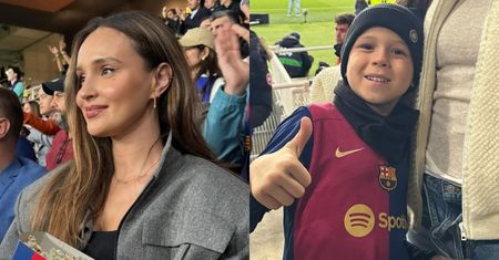Marina zabrała Liama na mecz z udziałem Wojtka Szczęsnego. "Kibicowaliśmy FC Barcelonie. Piękna sprawa"