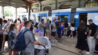 Rodzinny Piknik Bezpieczeństwa w Zajezdni Borek. Tramwaj zawsze ma pierwszeństwo przed pieszym!