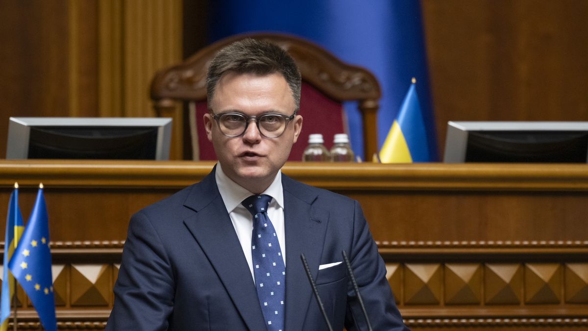 KYIV, UKRAINE - JUNE 19: Marshal Of The Sejm of the Republic of Poland Szymon Hołownia speaks in Verkhovna Rada on June 19, 2024 in Kyiv, Ukraine. Szymon Hołownia is visiting Ukraine for the first time as Marshal Of The Sejm of Poland. (Photo by Andrii Nesterenko/Global Images Ukraine via Getty Images)