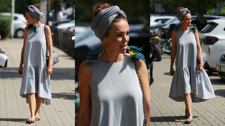 Anna Wendzikowska maszeruje do obitego porsche w klapkach Diora