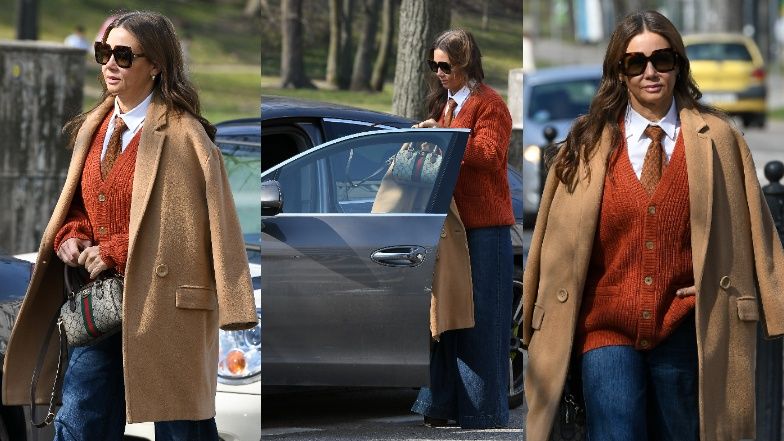 Kinga Rusin załatwia sprawunki na mieście 