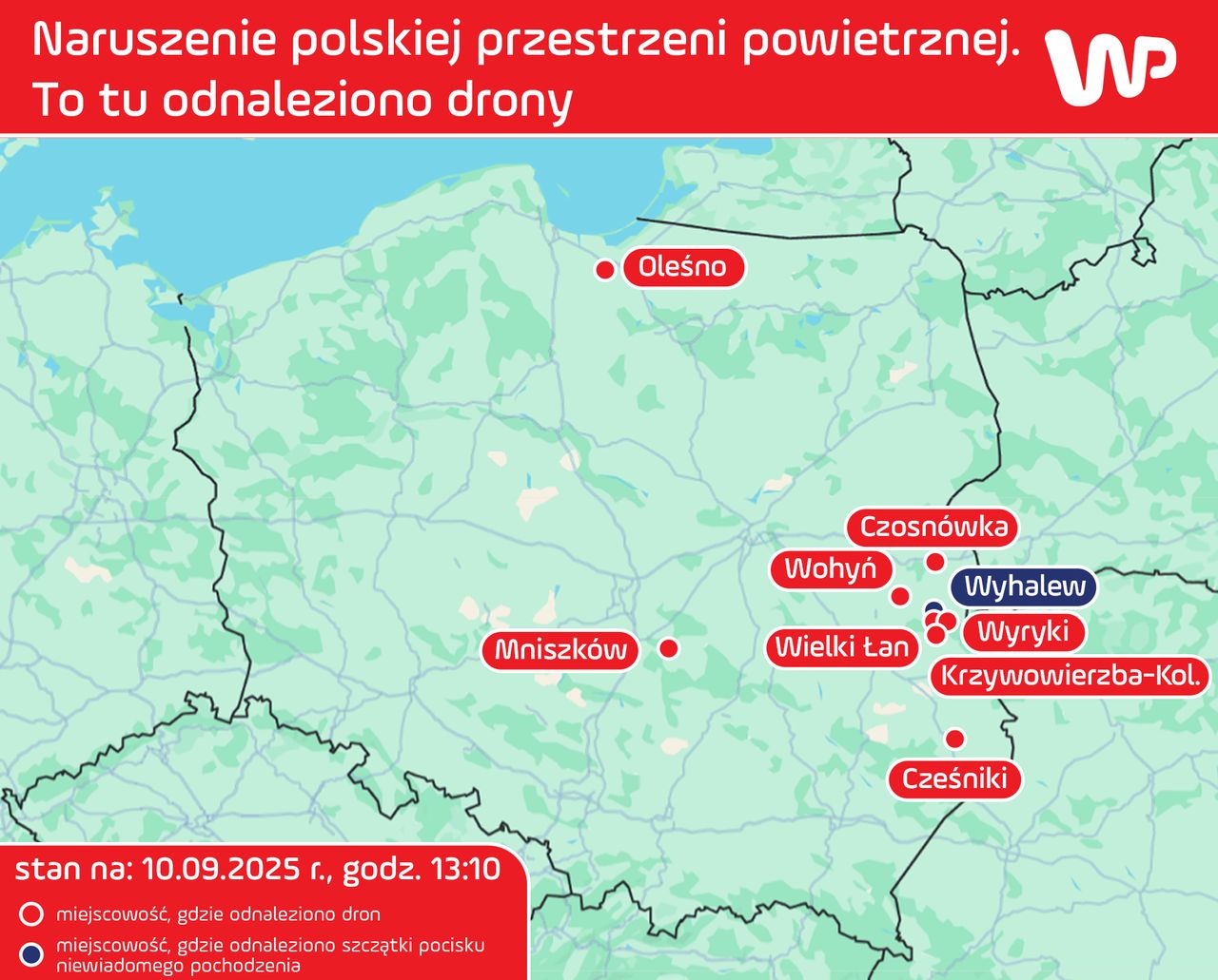 Tu spadły drony