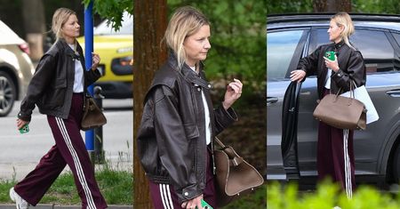 Naturalna Małgorzata Kożuchowska w dresie zmierza do wartego KILKASET TYSIĘCY Porsche z torebką za 20 TYSIĘCY (ZDJĘCIA)