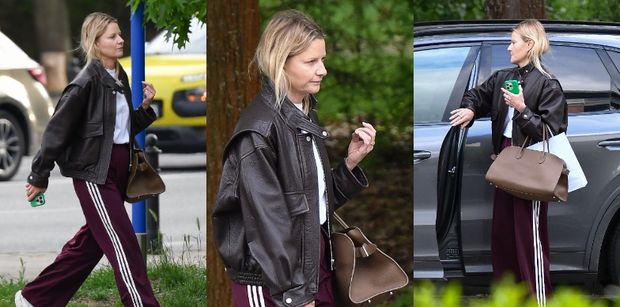 Naturalna Małgorzata Kożuchowska w dresie zmierza do wartego KILKASET TYSIĘCY Porsche z torebką za 20 TYSIĘCY (ZDJĘCIA)