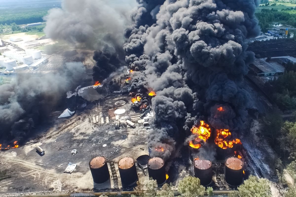 Another refinery catches fire in Russia.  Huge losses