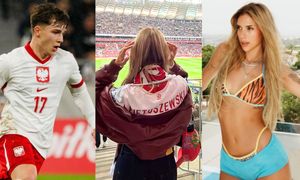 Aga Nowakowska z Modelek kibicowała Oskarowi Pietuszewskiemu. Na mecz Polska-Rumunia wpadła w koszulce ukochanego (FOTO)