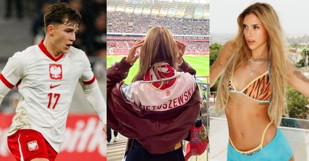 Aga Nowakowska z Modelek kibicowała Oskarowi Pietuszewskiemu. Na mecz Polska-Rumunia wpadła w koszulce ukochanego (FOTO)