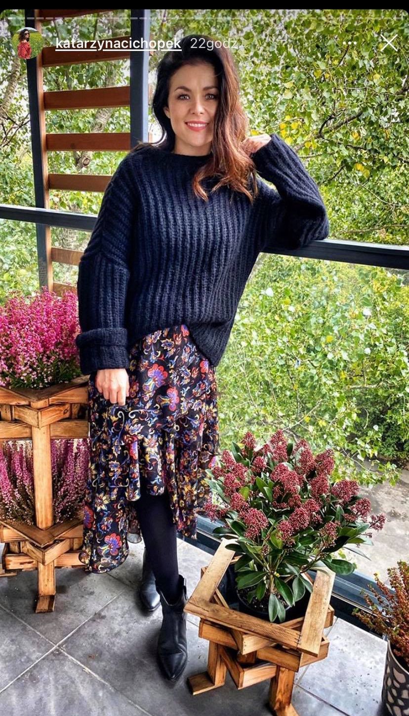 Katarzyna Cichopek w modnych botkach na jesień