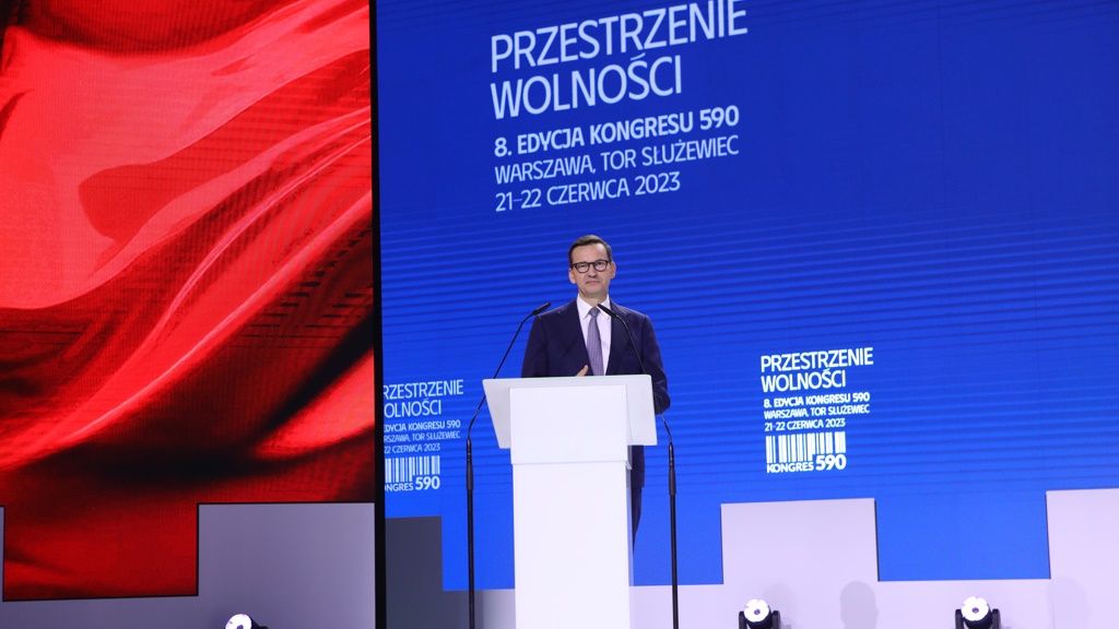 Premier Mateusz Morawiecki podczas Kongresu 590. 