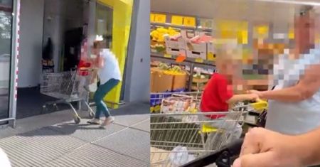 Przerażające nagranie ze sklepu. Młody tata postanowił zareagować