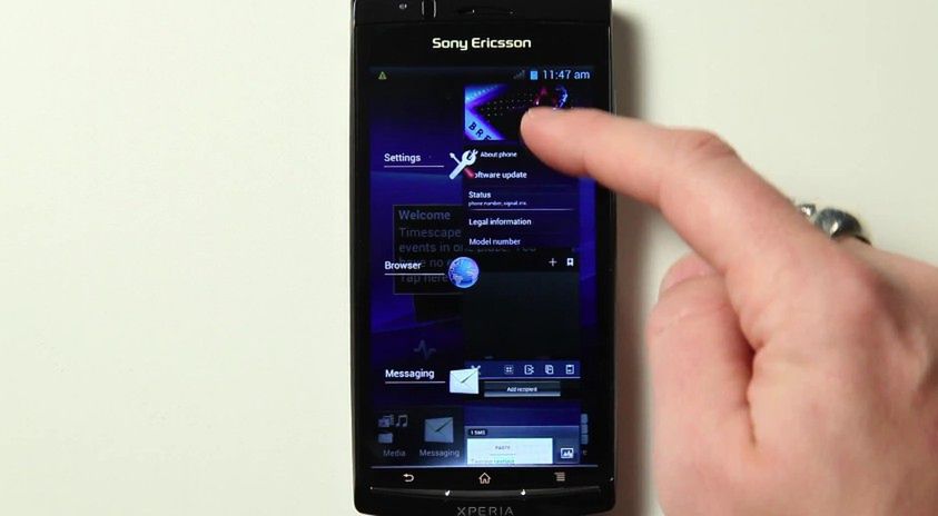 Xperia arc z ICS | fot. youtube.com