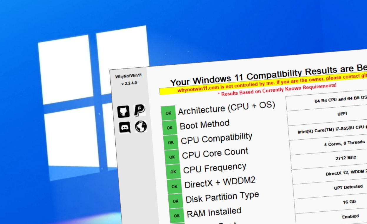WhyNotWin11: sprawdź, czy zainstalujesz Windows 11, a jeśli nie - dlaczego
