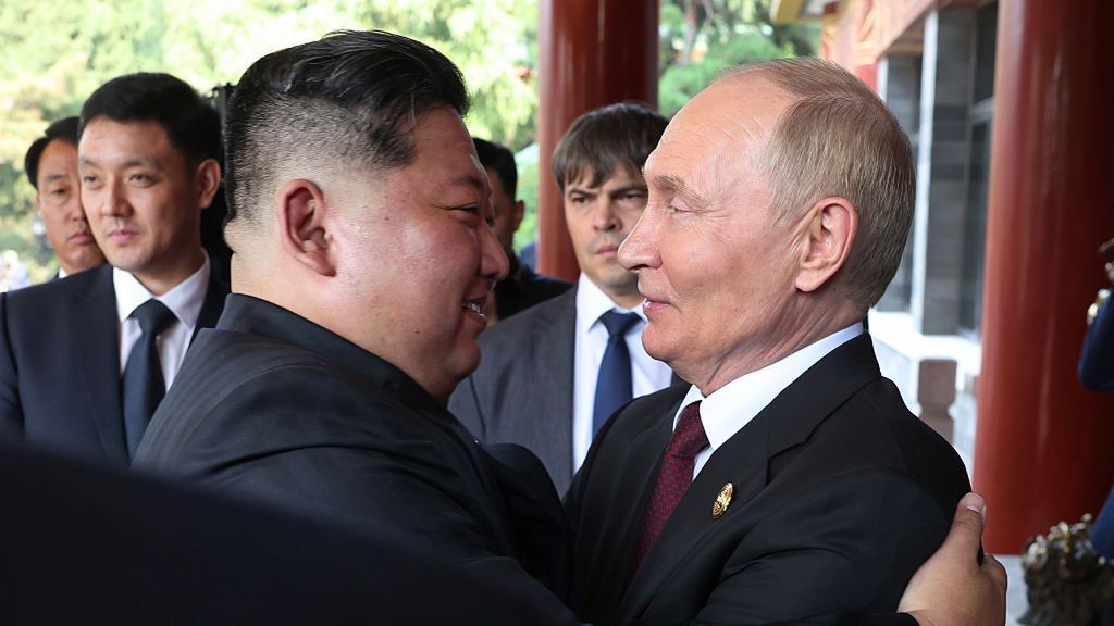 Russian President Putin Visits Beijing
BEIJING, CHINA - SEPTEMBER 3: (RUSSIA OUT) Russian President Vladimir Putin (R) greets North Korean Supreme Leader Kim Jong Un (L) after their bilateral meeting on September 3, 2025, in Beijing, China. President Putin is visiting China and will attend a military parade in Beijing to celebrate the 80th anniversary of the end of WW2. (Photo by Contributor/Getty Images)
Contributor