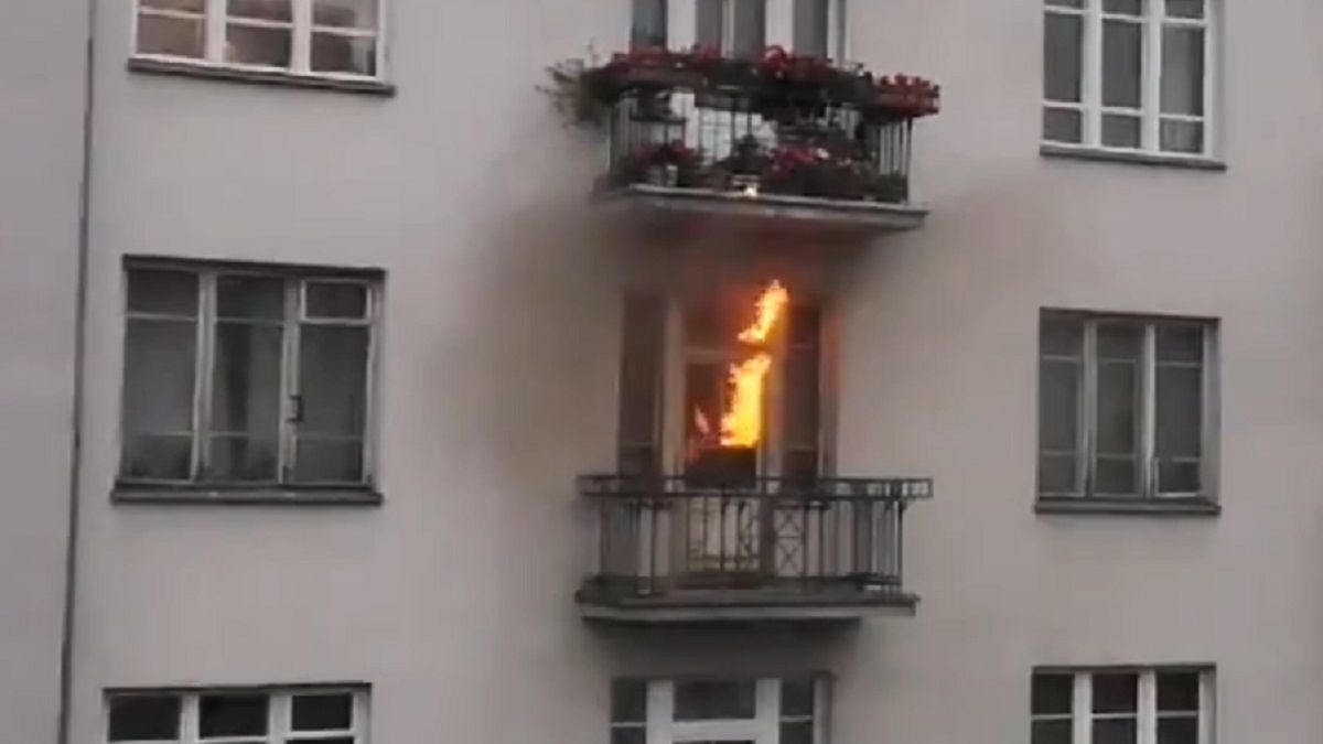 podpalone mieszkanie w Warszawie