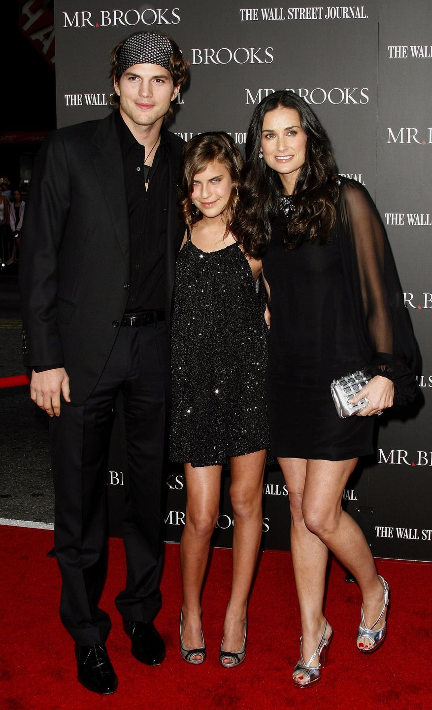 Tallulah Willis z Demi Moore i Ashtonem Kutcherem
