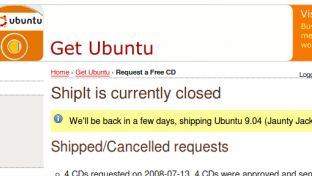 Ubuntu ShipIt chwilowo wstrzymane 1