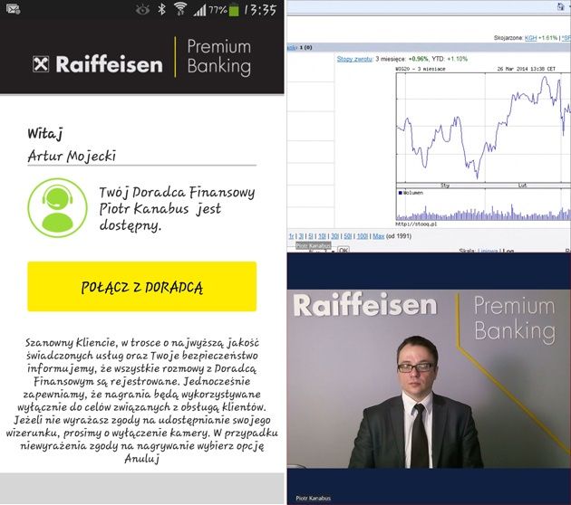 Aplikacja do wideorozmów - Raiffaisen Video Advisor.