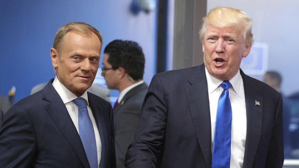 Donald Tusk i Donald Trump w Brukseli, maj 2017 r. 