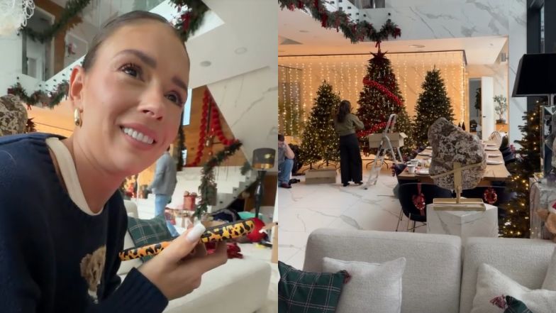 Klaudia Halejcio dekoruje willę na święta