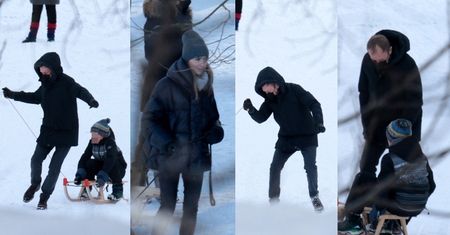 Donald Tusk szaleje z rodziną na sankach. Dziadek idealny? (ZDJĘCIA)