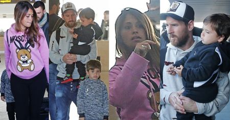 Zmęczony Messi z żoną i synami wrócił z rodzinnej Argentyny (ZDJĘCIA)