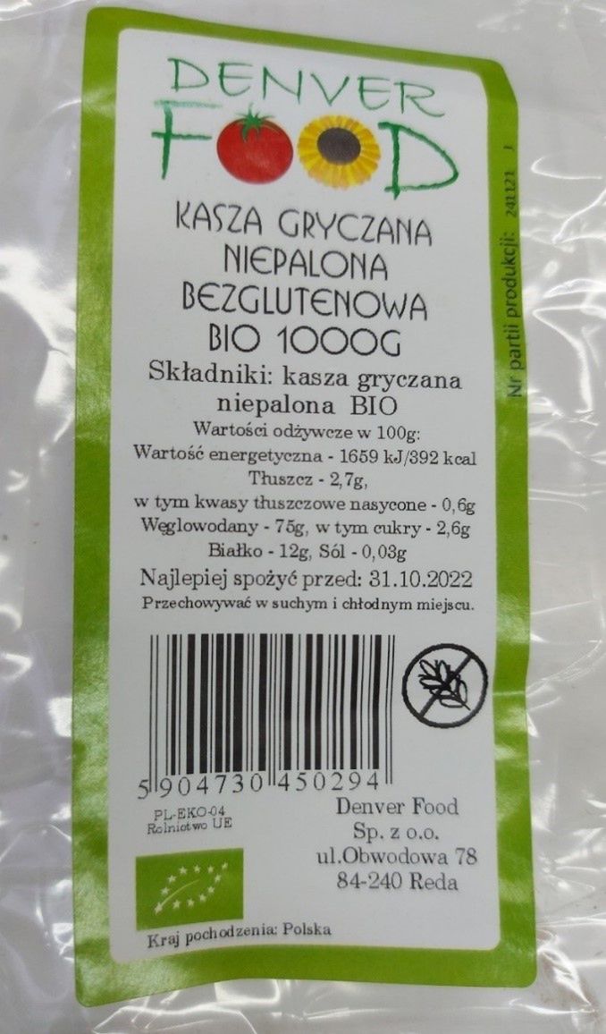 W partii kaszy gryczanej wykryto pszenicę - źródło glutenu