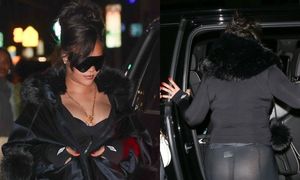 Rihanna w prześwitujących rajtkach wraca z imprezy o 3 w nocy. Tak trzeba żyć? (FOTO)