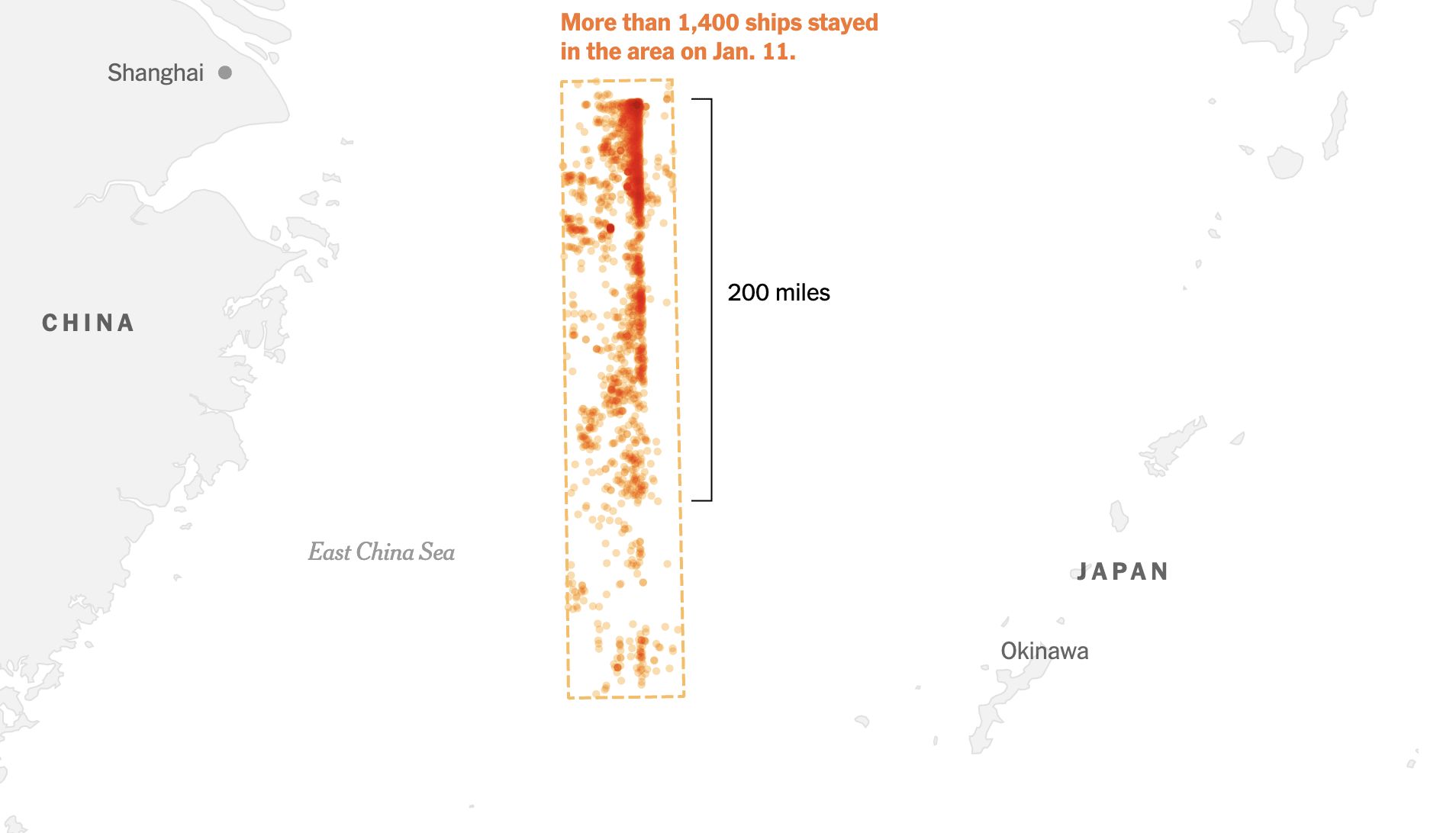 NY Times przeanalizował ruch tysięcy chińskich statków
