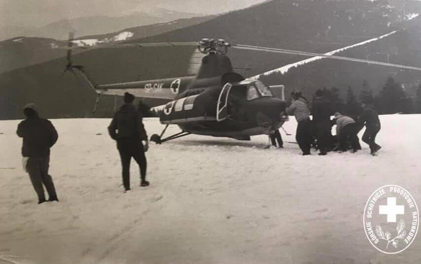 Śląskie. 60 lat temu na Rysiance po raz pierwszy w polskich górach użyto śmigłowca podczas akcji ratunkowej.