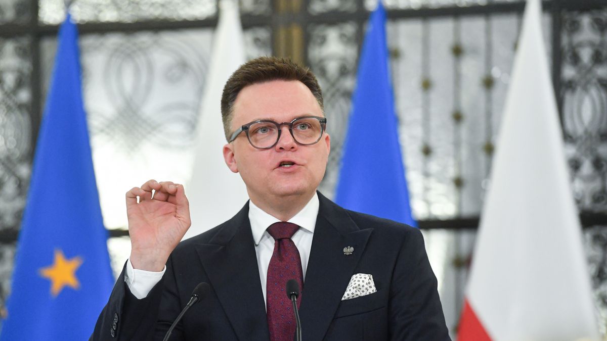 Szymon Ho�ownia
Warszawa, 20.03.2024. Marsza�ek Sejmu Szymon Ho�ownia podczas briefingu prasowego przed posiedzeniem izby w Warszawie, 20 bm. (amb) PAP/Piotr Nowak
Piotr Nowak
briefing prasowy, konferencja, marsza�ek, sejm, sejmie, polityk, polityka, polityki