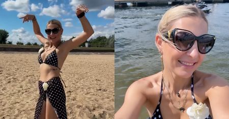 Magdalena Narożna ZALOTNIE kręci bioderkami w bikini w groszki: "Boska Latynoska" (FOTO)