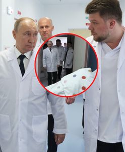 Putin wchodzi do sali, a mały pacjent chowa się pod kocem