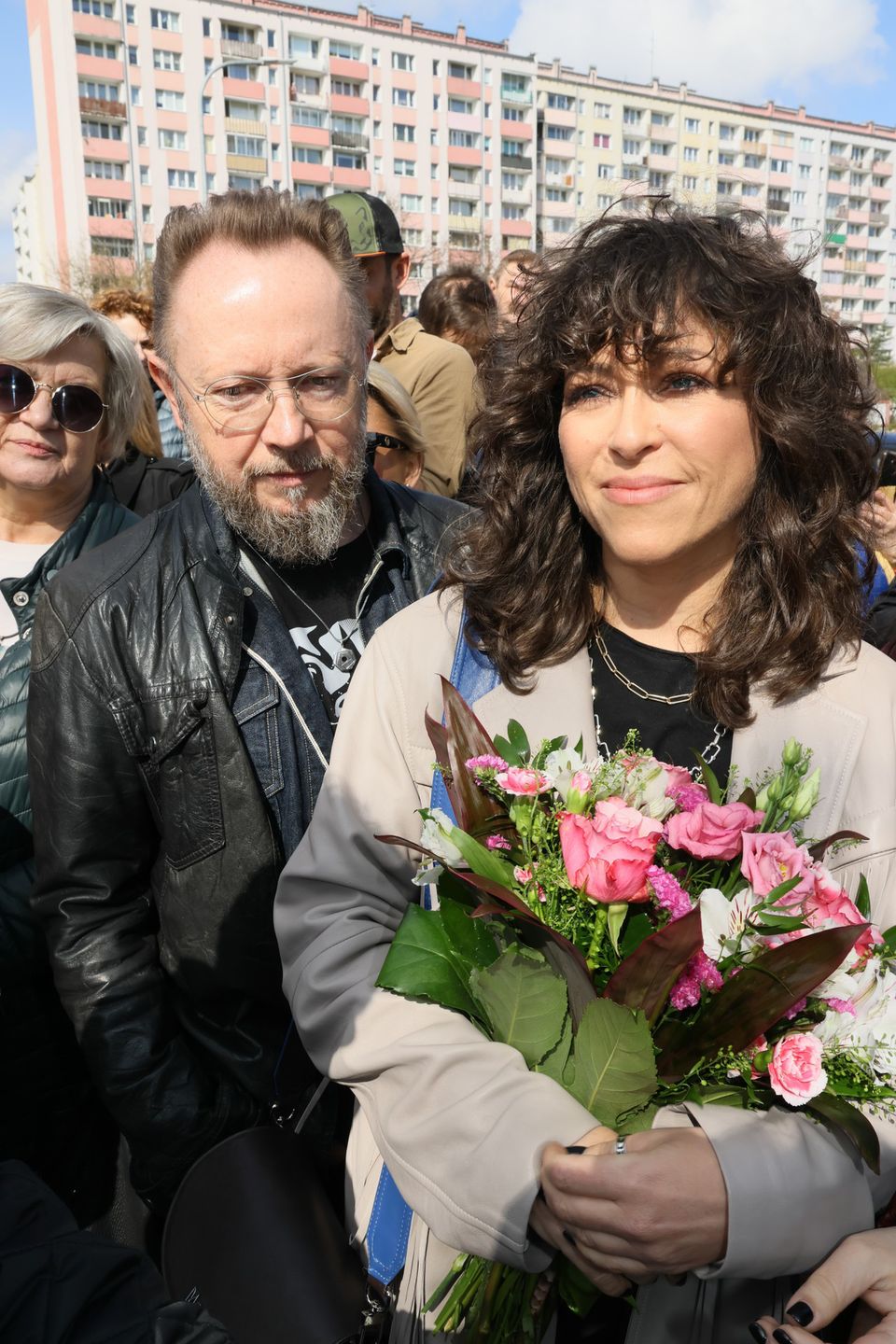 Natalia Kukulska i Michał Dąbrówka - odsłonięcie muralu Anny Jantar