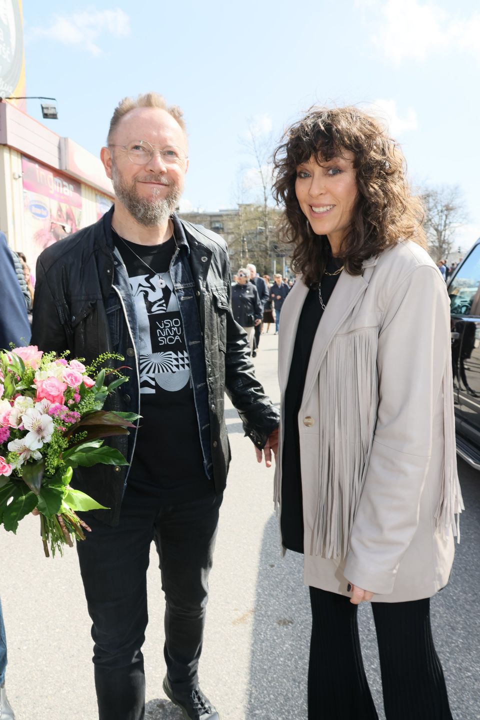 Natalia Kukulska i Michał Dąbrówka - odsłonięcie muralu Anny Jantar