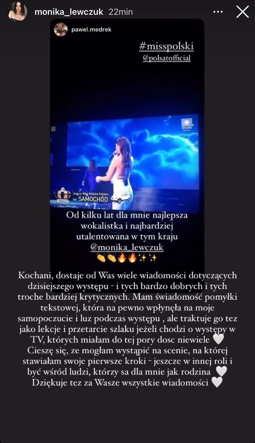 Monika Lewczuk tłumaczy swój występ na Miss Polski 2020